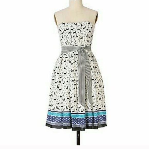 Anthropologie Dresses & Skirts - Anna Sui for Anthropologie Silk Deer Strapless